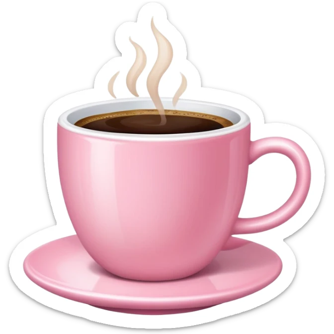 aesthetic cup of coffee baby pink no hot steams on top and no face sticker