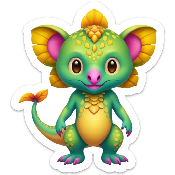 Colorful Exotic Pokémon-Digimon-Monster-Beast-Fakémon-hybrid-creature (full body) sticker