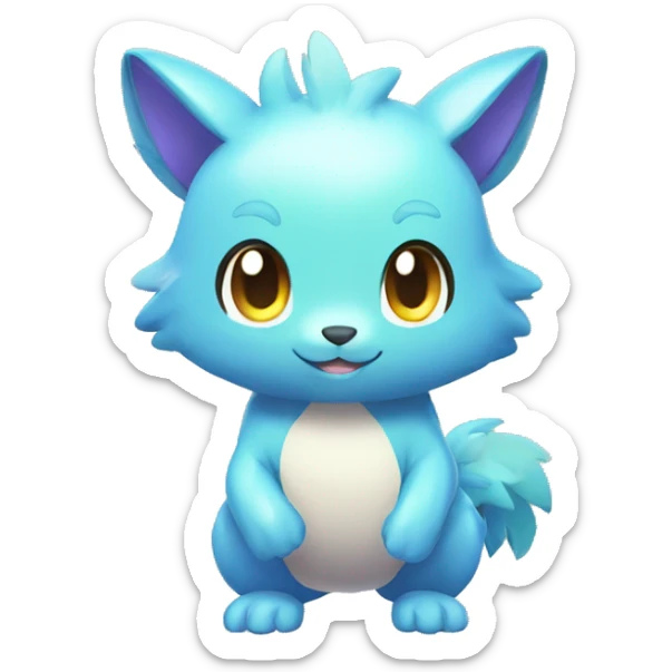 Cute cool shiny colorful animal hybrid Fakemon full body sticker
