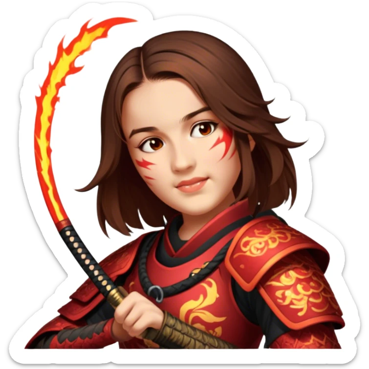 Fire-Wielding Samurai sticker