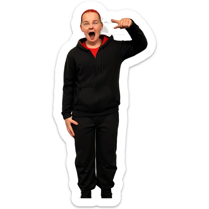 boy in red and black sticker