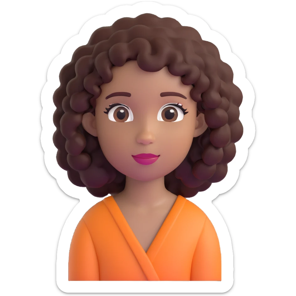 pretty black girl with curly hair sticker