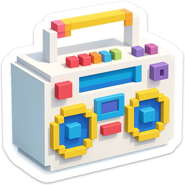 white boombox sticker