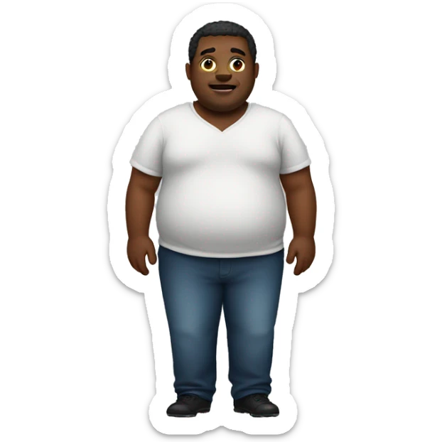 fat black man sticker