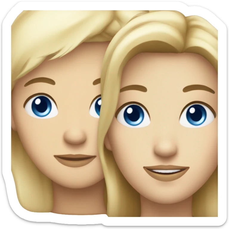 blue eyes and blonde hair woman with a brunette male with blue eyes sticker