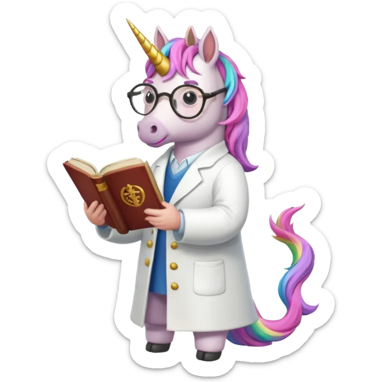 Unicorns read book
A full body of scholar unicorn wearing round glasses, reading a thick ancient tome.












 sticker