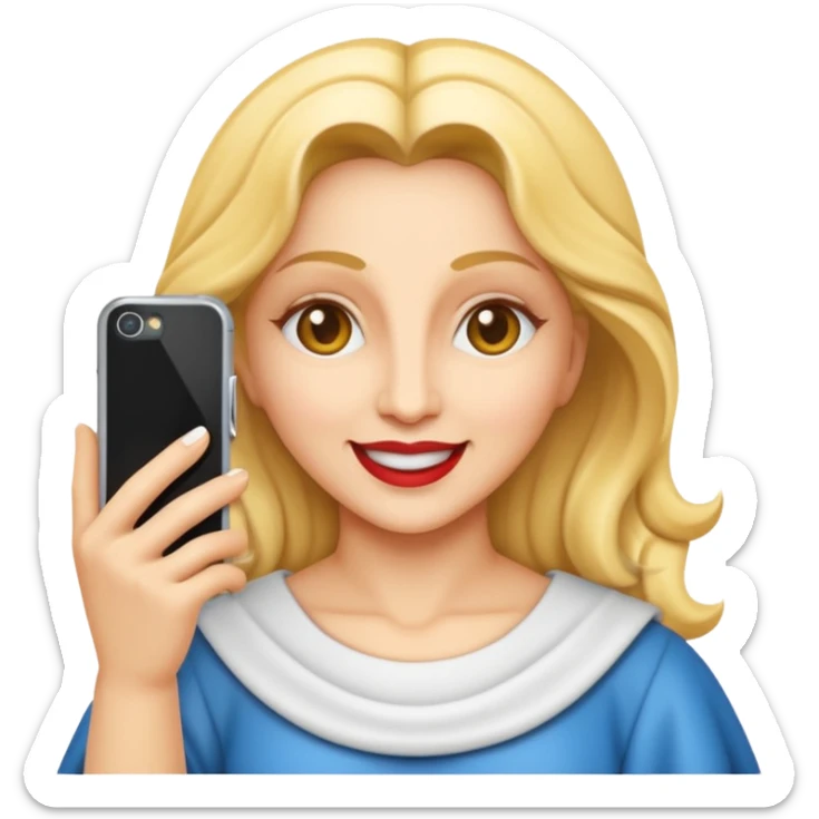 emoji della madonna vestita di BIANCO  con SCATTA UN SELFIE
 sticker