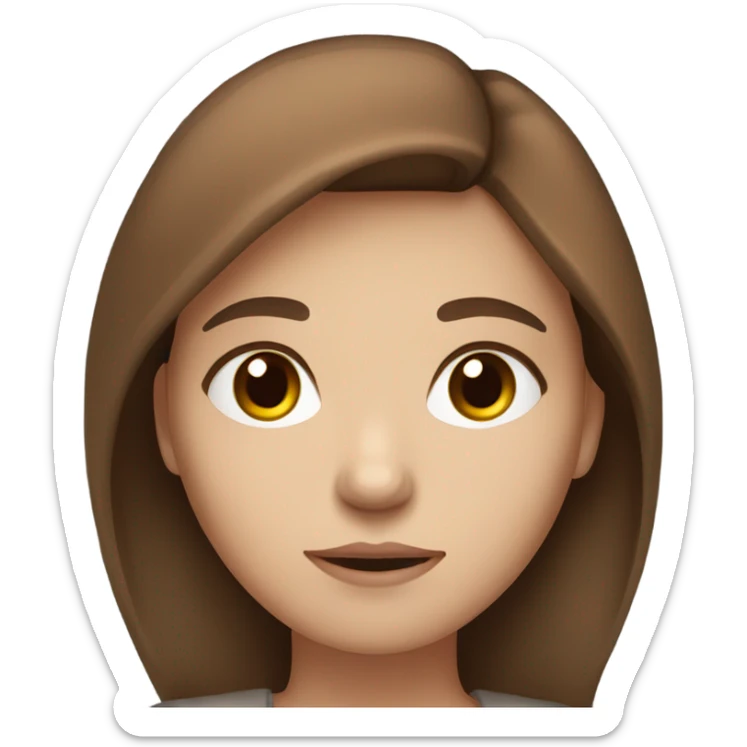 beautiful sad yang women fair skin blue eyes  brown hair figure sticker