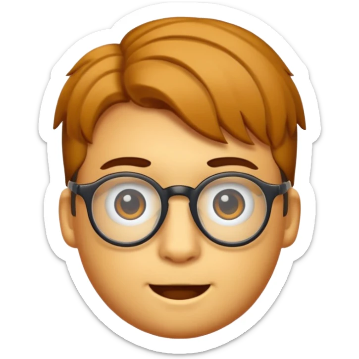 Erstelle mir eine Emoji von einem Jungen. Herkunft: Südamerika, Jung und Gutaussehend, mit durchsichtiger Brille und anderer Frisur  sticker