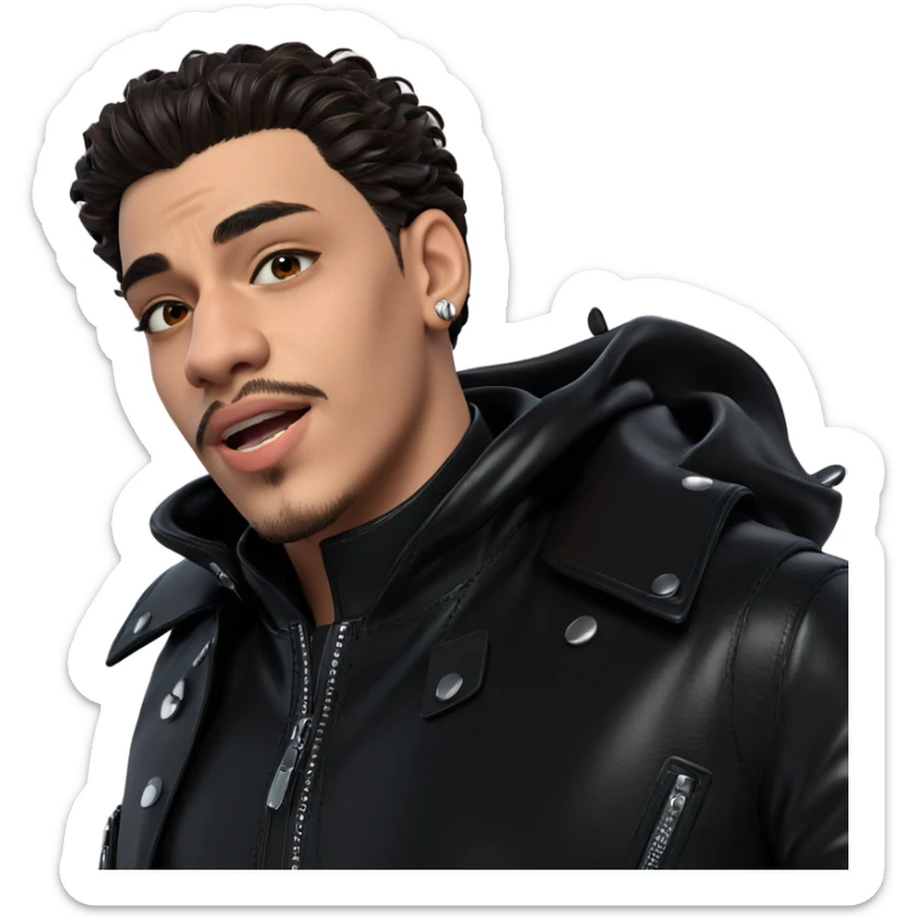 stylish boy in leather jacket sticker