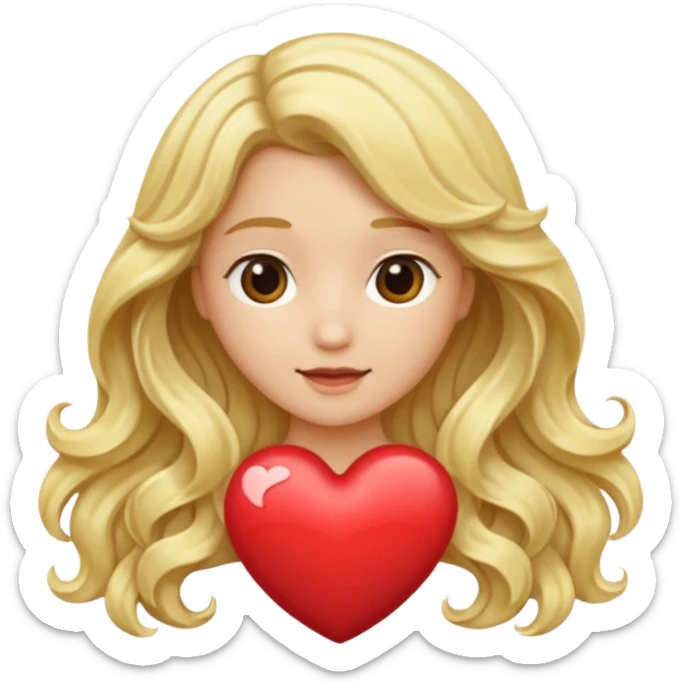 blonde heart just the hair colour not the face sticker