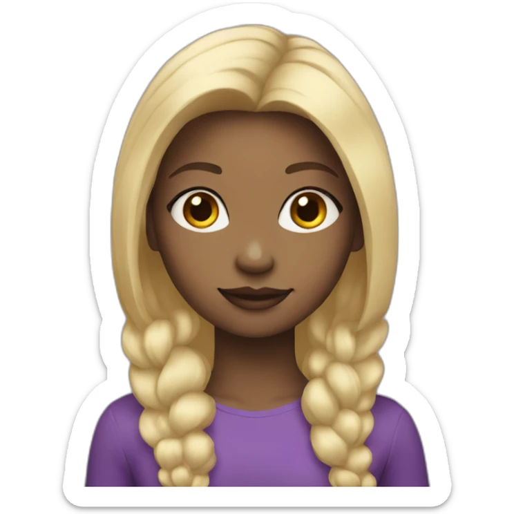 A girl with blonde hair and purple skin sticker