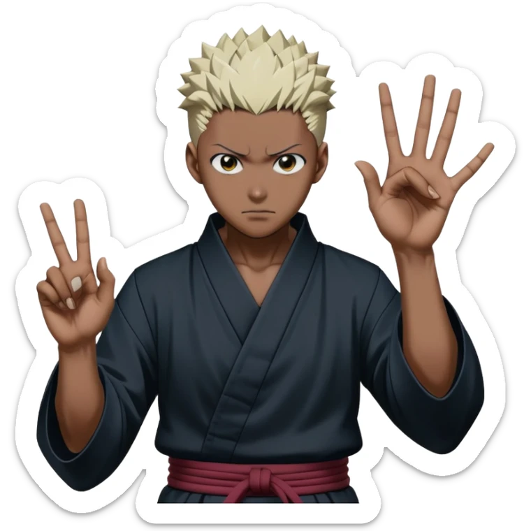 sukuna from jujutsu kaisen making malevolent shrine hand sign sticker