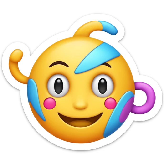 the word 'GLATT' in funky colorful text emoji with a sense of movement, playful and energetic style sticker