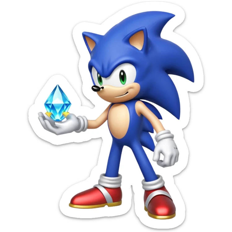 I want Sonic the hedgehog with chaos emeralds with the aura transformation ssj sticker