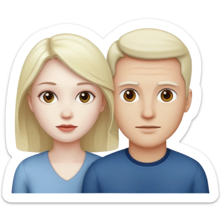 gray woman and male just for testing sticker