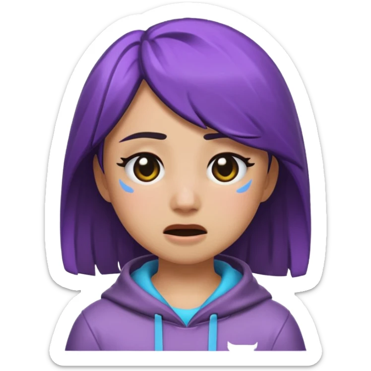 Faire un emoji à partir d'une image du skin fortnite Chani thème emote twitch fond transparent qui pleure. 
    sticker