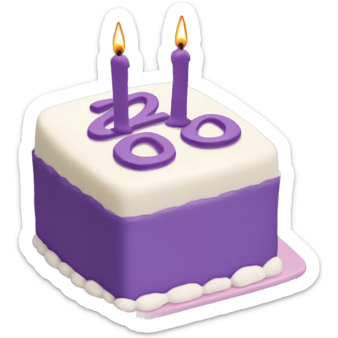 Purple Colored bento birthday with frosting and written on the cake "24" in frosting sticker