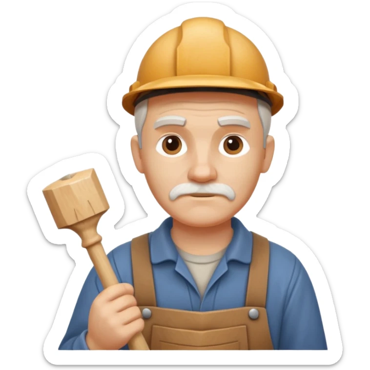 wood carving carpenter portrait, head and shoulders only, carving wooden figure with chisel, wood shavings visible, focused craftsman expression, artisan workshop vibe, 3D cartoon style, mobile game icon style, clean background, no text, no watermark
 sticker