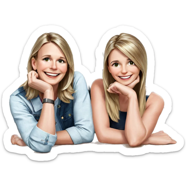 smiling girls on magazine cover sticker