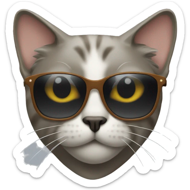 Cat with sunglasses sticker