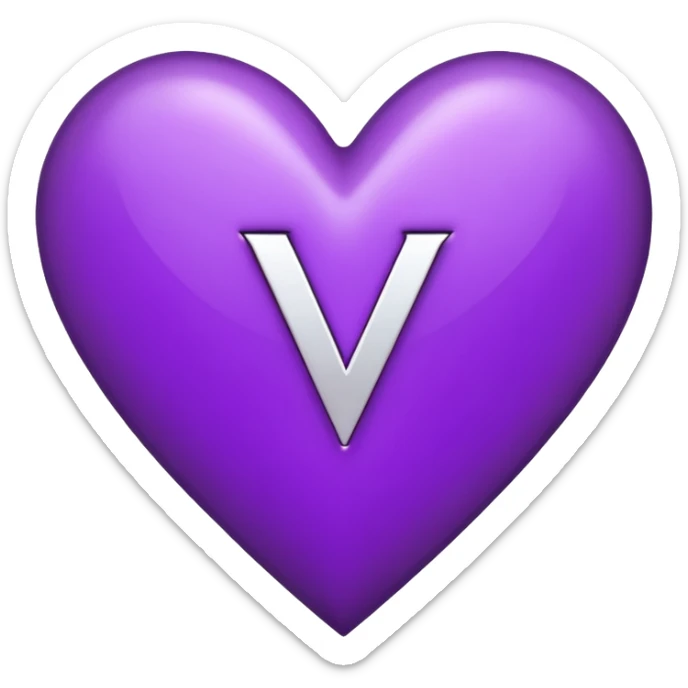 The Letter “y” inside a Purple Heart sticker