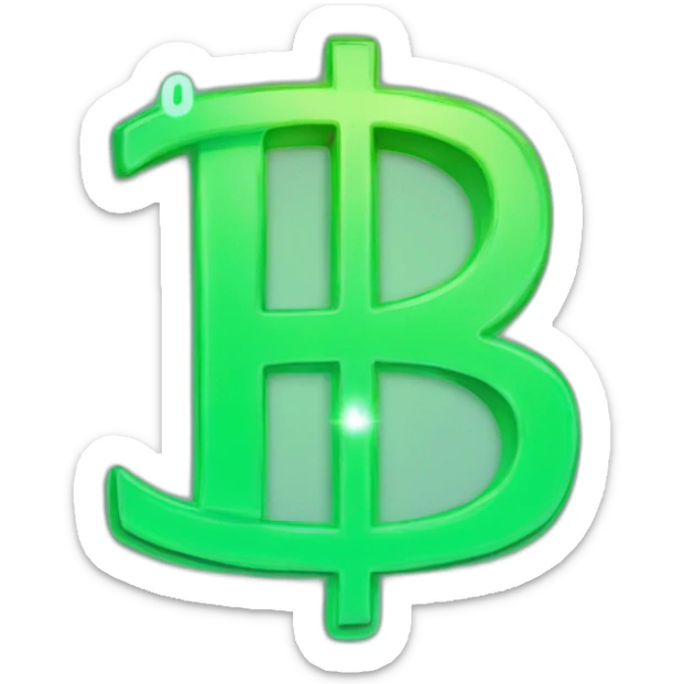 dollar sign, green of #08F9BF with neon glow of #08F9BF on it. sticker