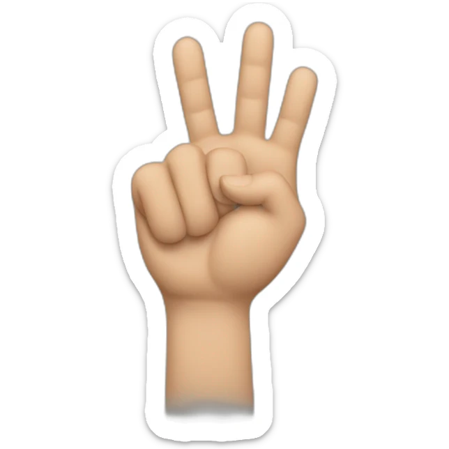 Hombre saludando con el brazo en alto las manos con los.dedos unidos y leventemnte inclinados sticker