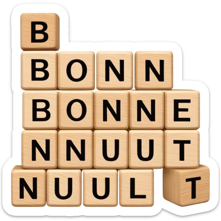 les mots 'Bonne Nuit' écrits en français avec les personnages du jeu Homescapes sticker