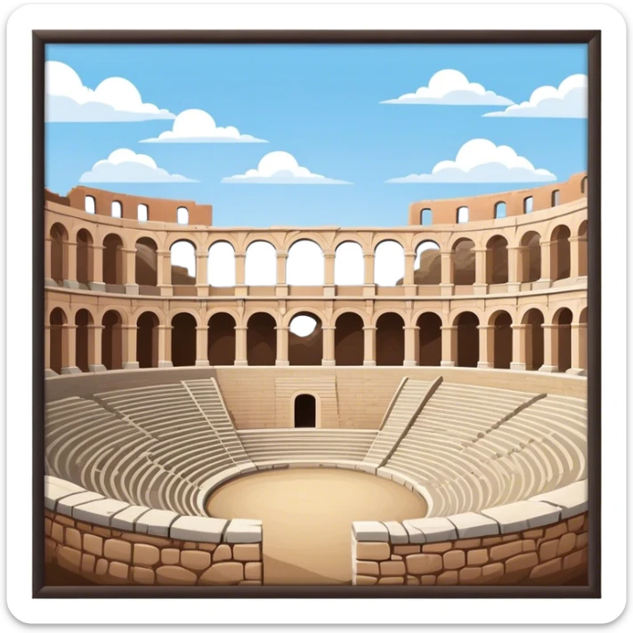 Pula Arena Landmark Emoji – Depicting the Roman amphitheater with its large stone arches. sticker