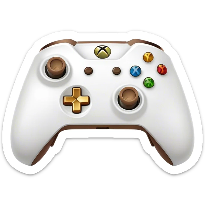 Clash of Clans aesthetic: Cinematic Playful Xbox One Console Portrait Emoji, rendered in a 3D vector-style similar to standard emojis with minimal shading and bold, simplified shapes. A compact, distinct form with signature details, softly glowing with a modern gaming energy charm. Simplified yet unmistakably iconic, highly detailed and consistent, glowing with a soft radiance and high shine. Stylized with a touch of next-gen innovation and a soft glowing outline, capturing the essence of a beloved gaming relic with a friendly, playful manner! sticker