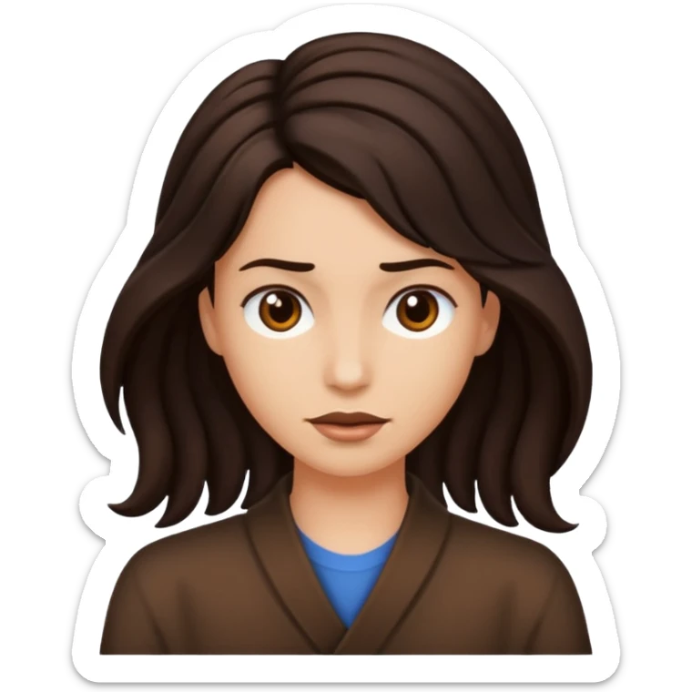 Fais la frange plus tordu la peau plus foncé et les cheveux bruns et bien plus long  sticker