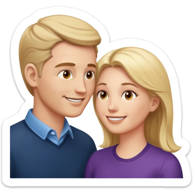 a person chatting up another person, one white male, one white woman facing each other talking sticker