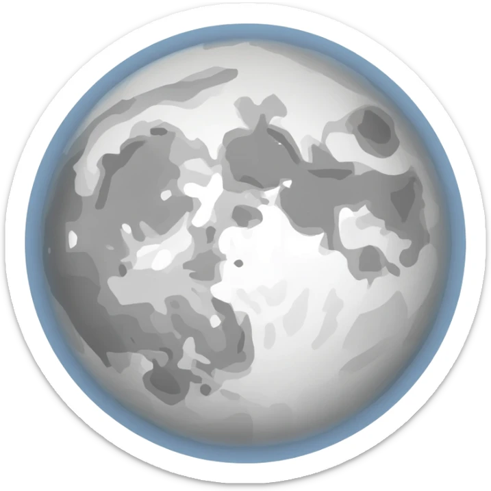 A moon surrounded by bright rays of light sticker