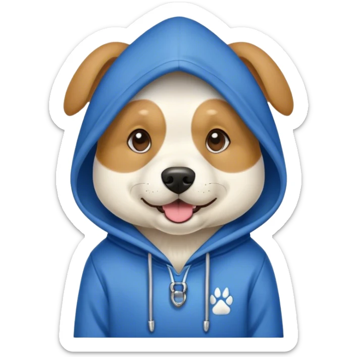 Dog wearing Creighton dental hoodie  sticker