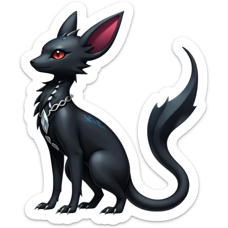 Shiny Dark Edgy Majestic Sophisticated Modern Gothic Gloomy Futuristic Salandit-Umbreon-Delcatty-Hybrid (Full body) sticker