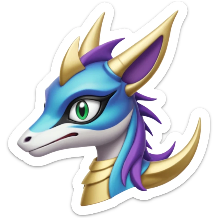 Badass edgy cool realistic Meloetta-Sergal-Cresselia-Palkia-Spyro-Fakémon-creature-hybrid sticker