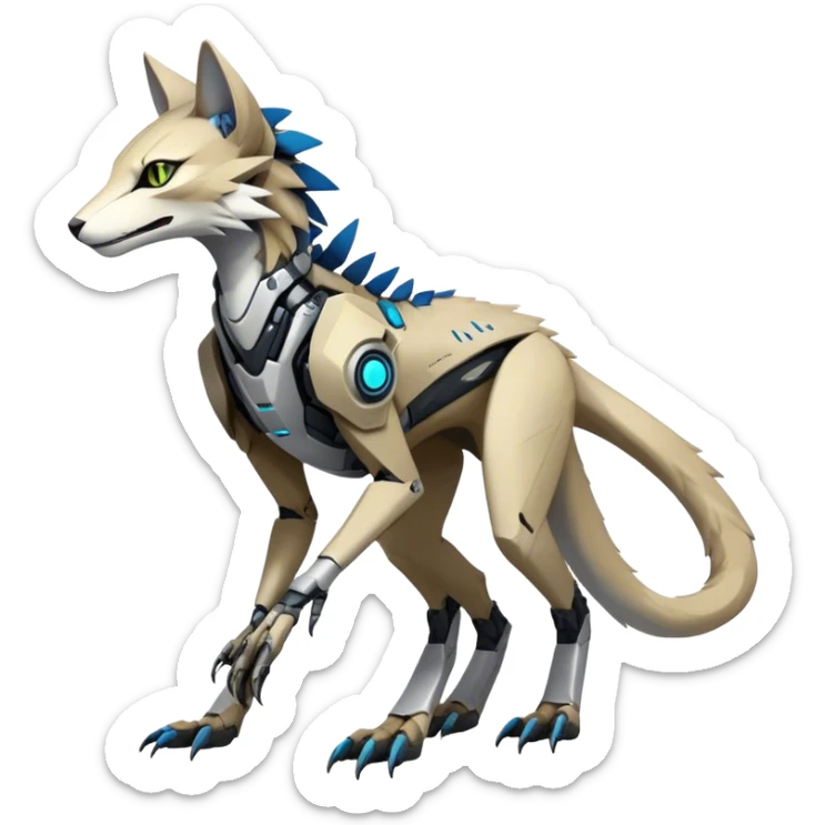 Modern Futuristic Cyborg-Vernid-Sergal-Feline-Trico-species by LiLaiRa full body sticker