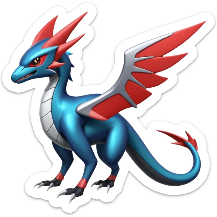 Futuristic Shiny Latias-Nargacuga-Noivern-Salandit-Fusion (full body) sticker