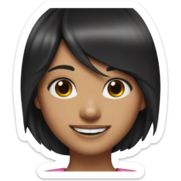 Melanie Martínez hair one part black and the other part pink, Smiling with the front teeth a little apart  sticker