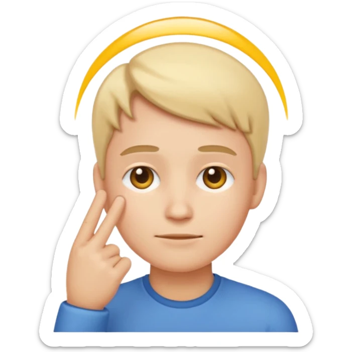 Can you create simple emoji 🤫 similir to this one but finger on the head and loking confident relax focused and concentrated like marcus rashford celebration sticker