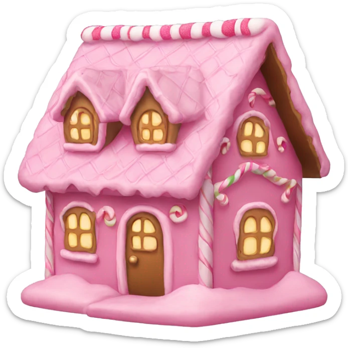 pink gingerbread house  sticker