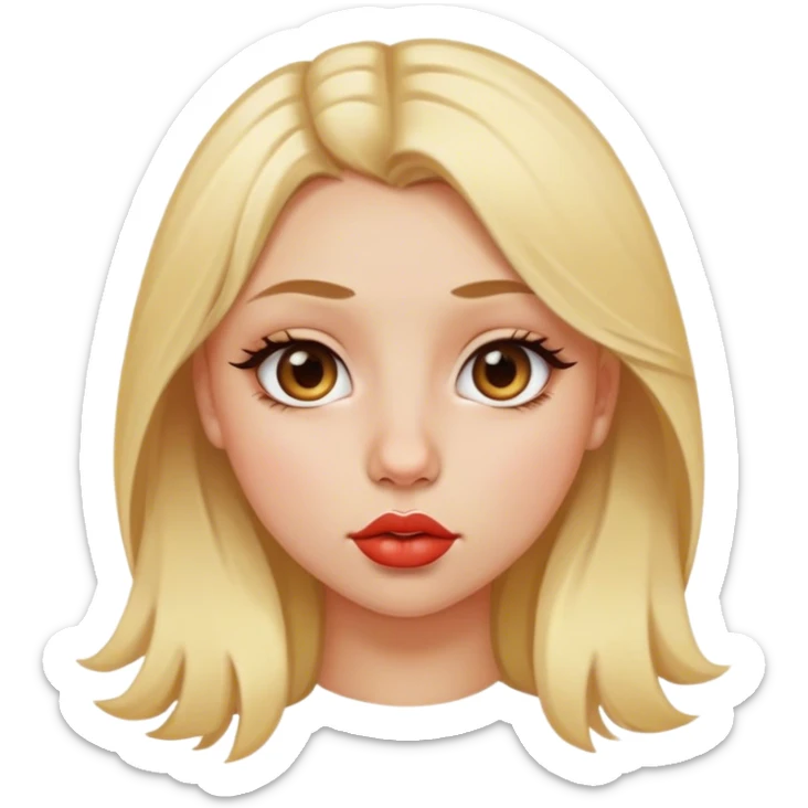 Girl with blonde hair piercing on the nose thick lips and slightly almond-shaped eyes sticker