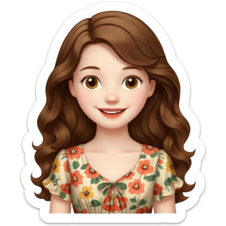 vintage girl sticker