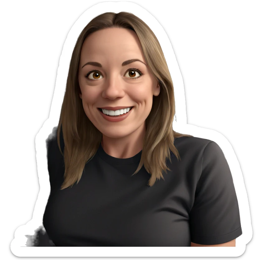 smiling girl on couch sticker