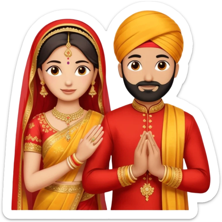 Two hands in a engagement..One hand of groom and one hand of bride. Bride dress - red/yellow saree. groom- light orange punjabi sticker