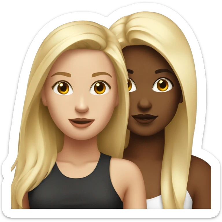 1 blonde girl and 1 brown headed girl at the club sticker
