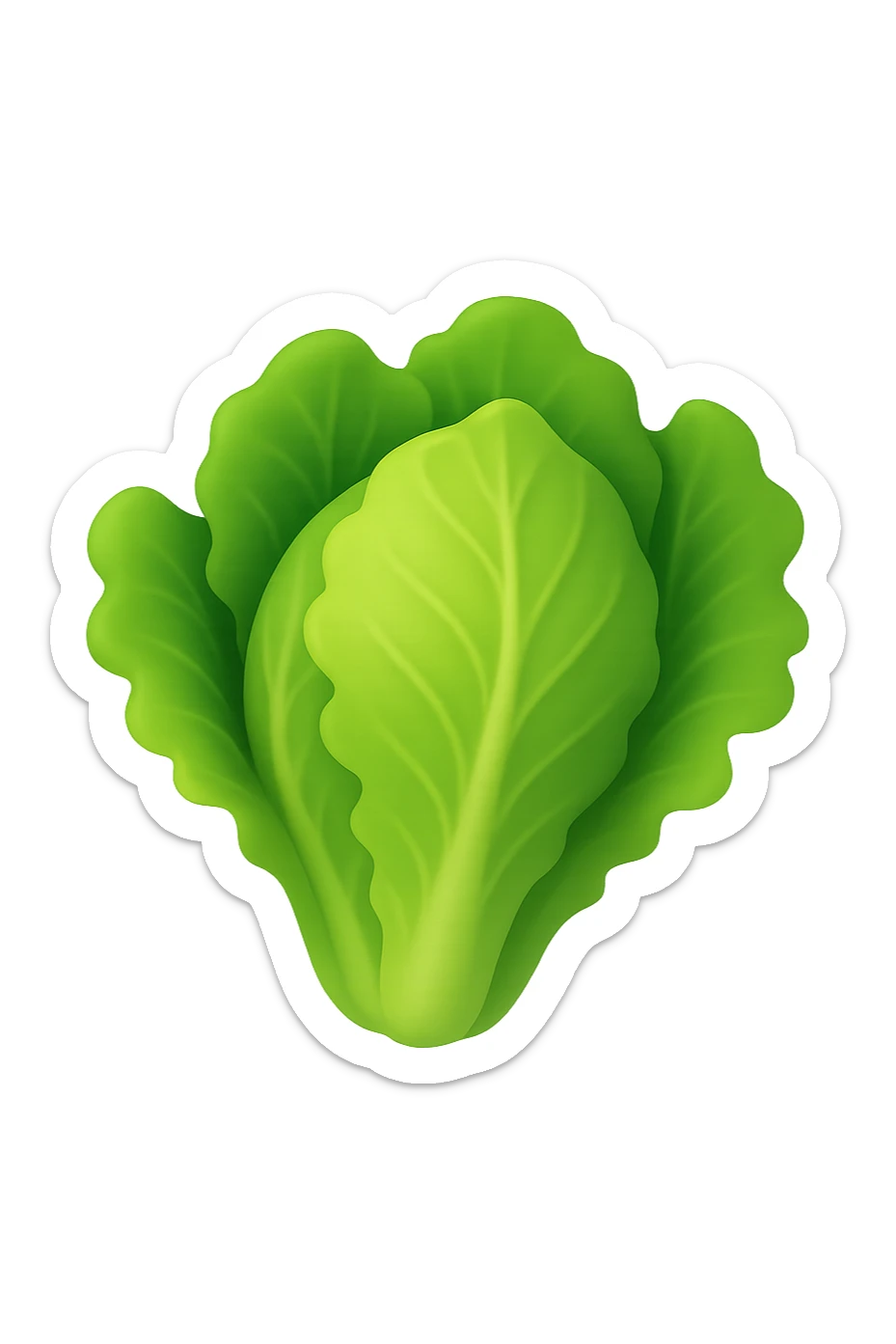 EMOJI STILE IPHONE 3D DI foglie di insalata che fluttuano in aria sticker