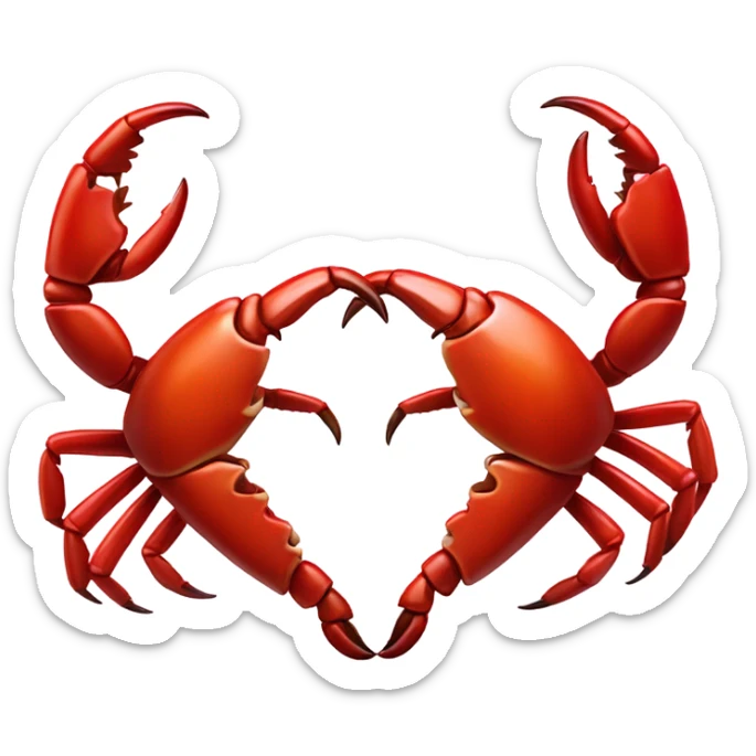 Heart hands emoji but instead of human hands, two crab claws making the heart shape  sticker