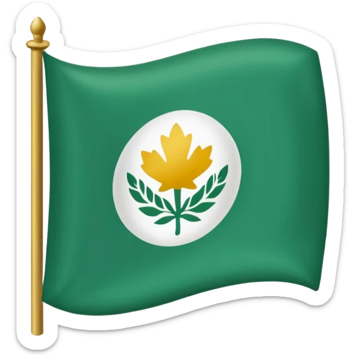 Bandera con tres franjas horizontales de la misma envergadura: verde, blanca y verde sticker